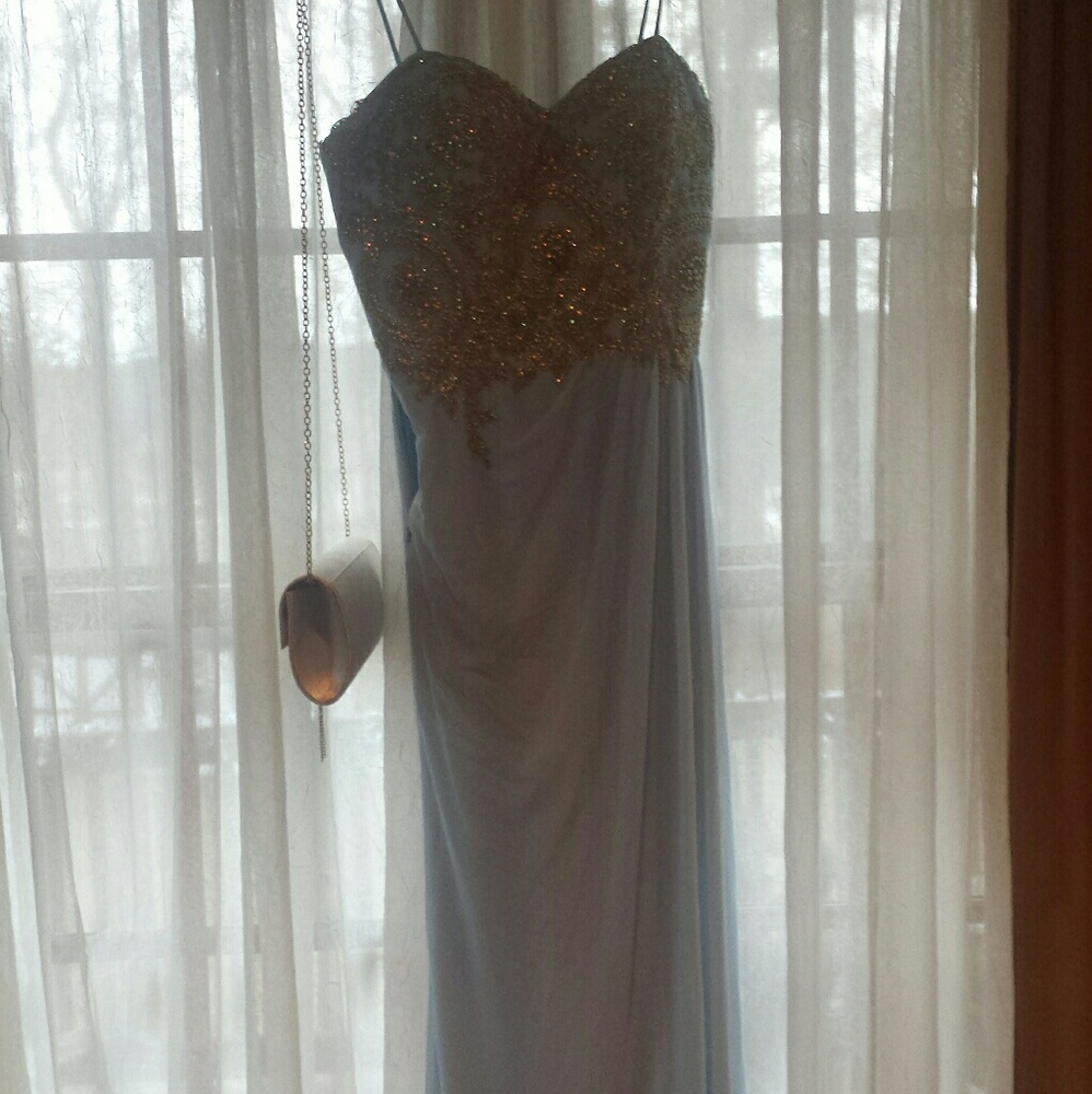 ARIA maxi prom dress baby blue w/ bag